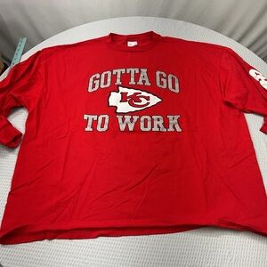 Red Long Sleeve Men's Tee with Graphic Design